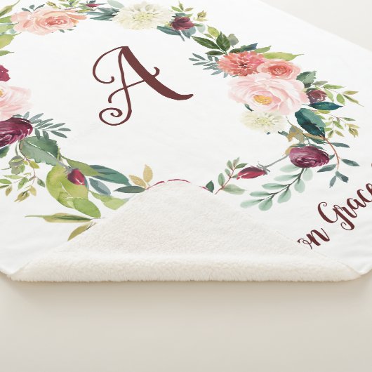 Blumenkraut Monogram Baby Sherpa Blanket Sherpadecke (3/4)