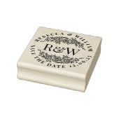 Blumenkraut-Monogramm Save the Date Gummistempel (Stempel)