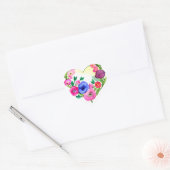 Blumenkraut Pastell Lila Blau Herz-Aufkleber (Umschlag)