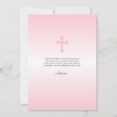 Blumenkraut Pink BAPTISM GIRL| FOTO Einladung (Rückseite)