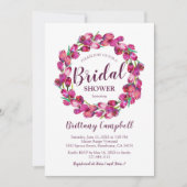 Blumenkraut Rosa Brautparty Einladung (Vorderseite)