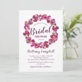 Blumenkraut Rosa Brautparty Einladung (Stehend Vorderseite)