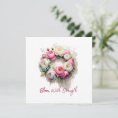 Blumenkraut zum Geburtstag Einladung (Stehend Vorderseite)