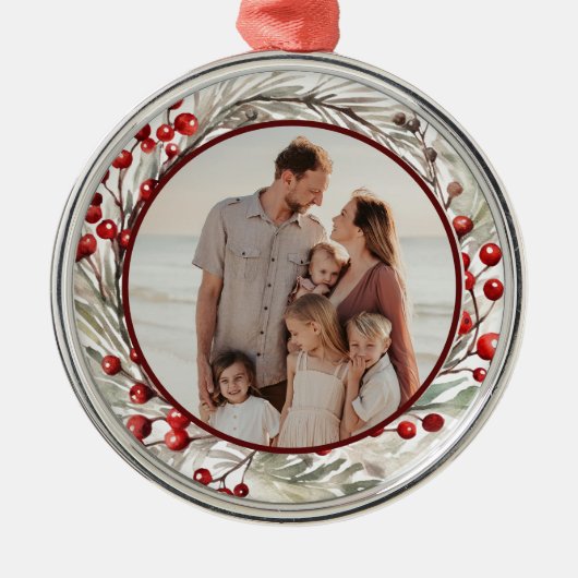 Blumenkreath Custom-Foto Ornament Aus Glas (Vorne)