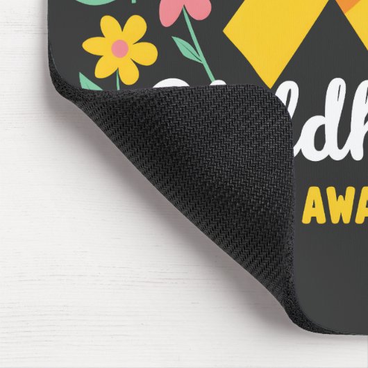 Blumenkrebs-Bewusstsein Gelbe Schleife Mousepad (Ecke)