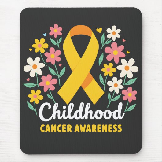 Blumenkrebs-Bewusstsein Gelbe Schleife Mousepad (Vorne)