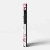 Blumenkrebs Blossom Leichtes graues Marmormonogram Case-Mate iPhone Hülle (Rückseite / Links)