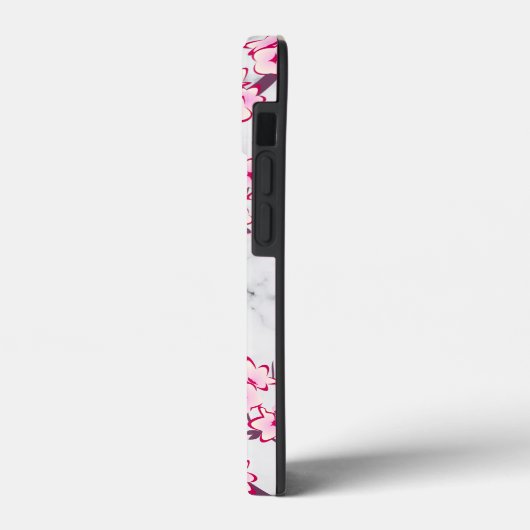 Blumenkrebs Blossom Leichtes graues Marmormonogram Case-Mate iPhone Hülle (Rückseite / Links)