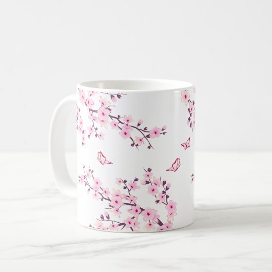 Blumenkrebs Blossom Monogramm-Tasse Kaffeetasse (Vorderseite Links)