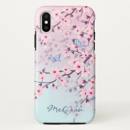 Blumenkrebs Blossom Pink Blue Monogram Case-Mate iPhone Hülle