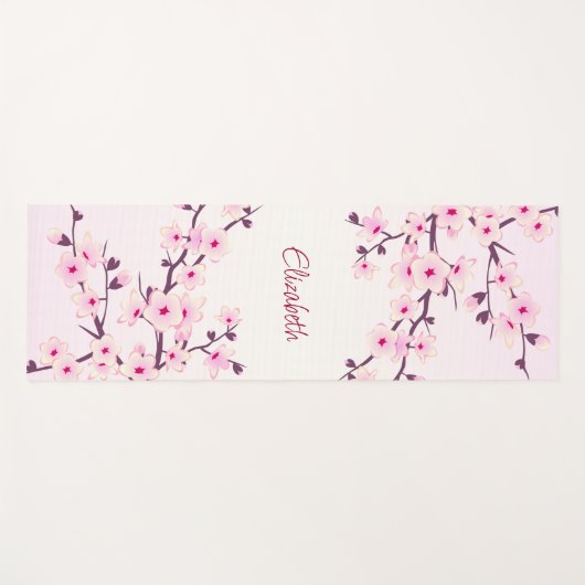 Blumenkrebs Blossom Pink Monogramm Yogamatte (Vorderseite (Horizontal))