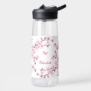 Blumenkrebs Blossom Pink White Monogram Trinkflasche