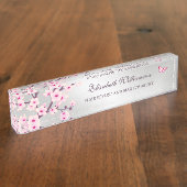 Blumenkrebs Blossom Rosa graues Haar und Schminke Namensplakette (Seite)