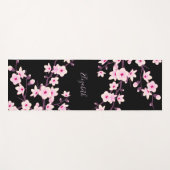 Blumenkrebs Blossom Rosa Schwarze Monogramm Yogamatte (Vorderseite (Horizontal))