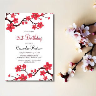 Blumenkrebs Blossom Sakura 21. Geburtstag Einladung