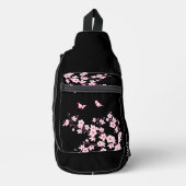 Blumenkrebs Blossom Schwarz-Pink-Monogramm Crossbody Bag (Vorderseite)