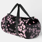 Blumenkrebs Blossom Schwarz-Pink-Monogramm Duffle Bag (Rechte Ecke)