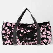 Blumenkrebs Blossom Schwarz-Pink-Monogramm Duffle Bag (Rückseite)