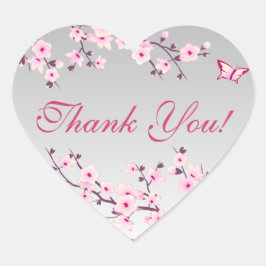 Blumenkrebs Blüten Rosa Graue Babydusche Herz Herz-Aufkleber