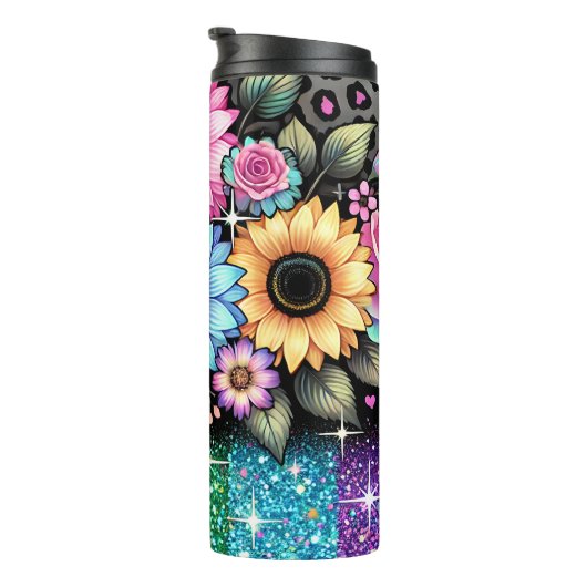 Blumenkrebs-Sublimierung Wrapper-Design | Tumbler Thermosbecher (Nach rechts gedreht)