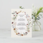 Blumenkreide Herbstliche Wildblume Hochzeitsdetail Einladung (Stehend Vorderseite)