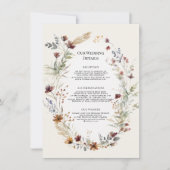 Blumenkreide Herbstliche Wildblume Hochzeitsdetail Einladung (Vorderseite)