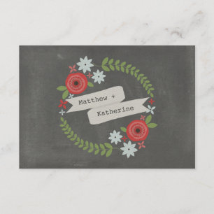 Blumenkreide und Bannerkarte Inspirierte UAWG RSVP Karte