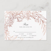 Blumenkreide White Black Emerald Copper Hochzeit RSVP Karte (Vorderseite)