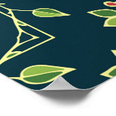 Blumenkreismuster mit Blume, Zweigen, Blätter Poster (Ecke)