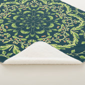 Blumenkreismuster mit Blume, Zweigen, Blätter Sherpadecke (3/4)