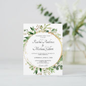 BlumenkreŌ Grünes Gold Hochzeit Einzeit Postkarte (Stehend Vorderseite)