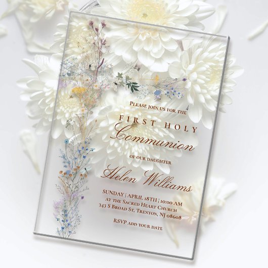 Blumenkreuz Acryleinladungen