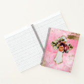 Blumenkreuz auf rosa Farbe Notizblock (Innenseite)