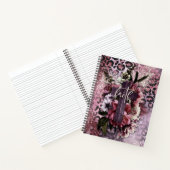 Blumenkreuz auf rosafarbenem Lila Glitzer Leopardr Notizblock (Innenseite)
