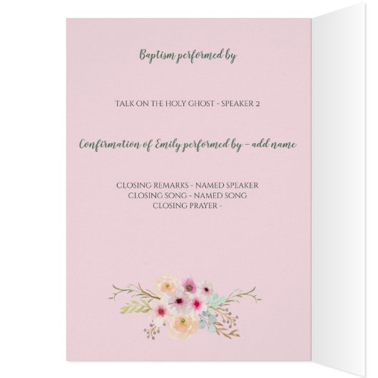 Blumenkreuz BAUTIZO Bautismo Taufprogramm (Innen (Links))