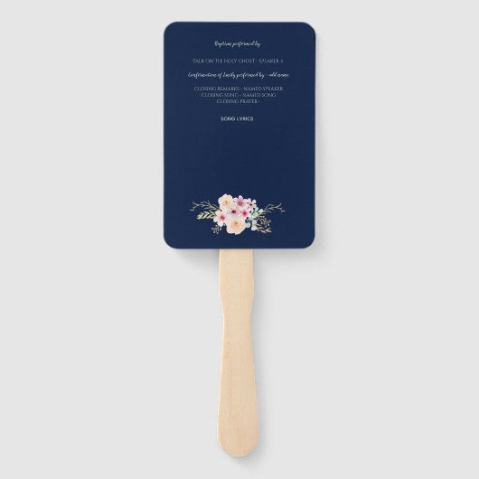 Blumenkreuz BAUTIZO Bautismo Taufprogramm Fächer (Rückseite)