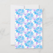 Blumenkreuz Blaue Taufe Einladung (Rückseite)