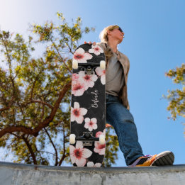 Blumenkreuz Blossom Monogram Black Pink Girl Skateboard