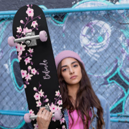 Blumenkreuz Blossom Monogram Black Pink Girl Skateboard