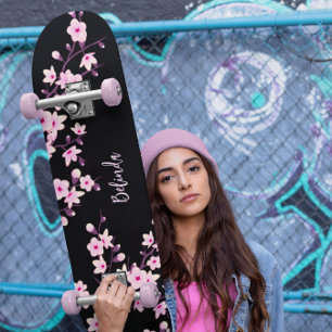 Blumenkreuz Blossom Monogram Black Pink Girl Skateboard