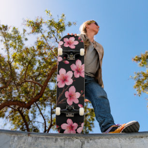 Blumenkreuz Blossom Monogram Black Pink Girl Skateboard