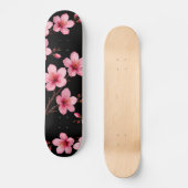 Blumenkreuz Blossom Monogram Black Pink Girl Skateboard (Vorderseite)