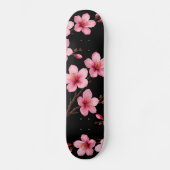 Blumenkreuz Blossom Monogram Black Pink Girl Skateboard (Vorderseite)