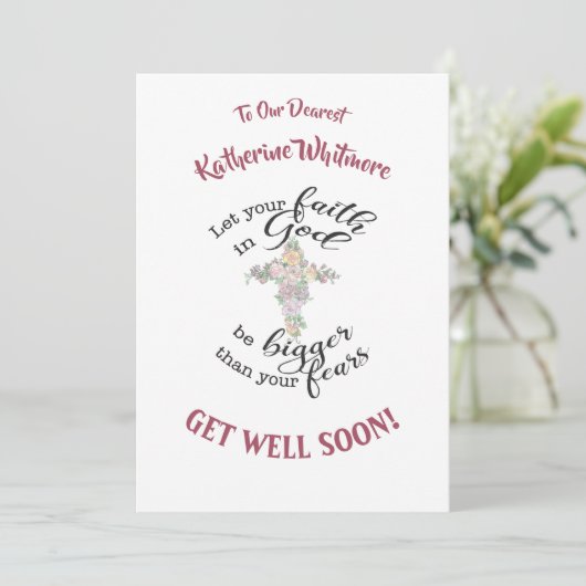 Blumenkreuz-Brust-Karte Einladung (Stehend Vorderseite)