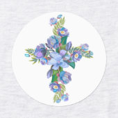 Blumenkreuz-Bügelbilder Etiketten (Design 2)
