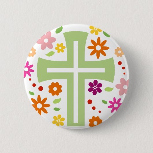 Blumenkreuz Button (Vorderseite)