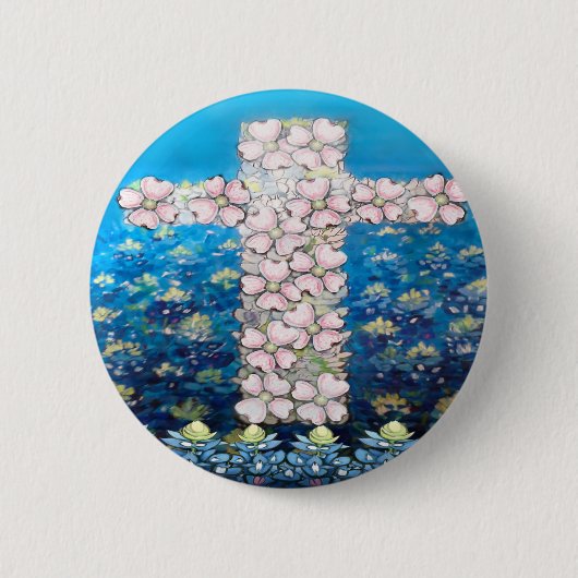 Blumenkreuz Button (Vorderseite)
