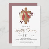 Blumenkreuz Christlich Frühlingsfest Ostern Einladung (Vorne/Hinten)