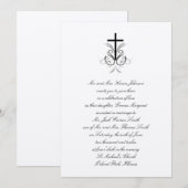 Blumenkreuz Christliche Hochzeit Einladung Gold (Vorne/Hinten)