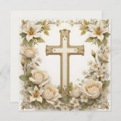Blumenkreuz Einladung (Vorne/Hinten)